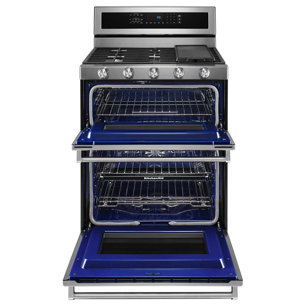 30-Inch 5 Burner Dual Fuel Double Oven Convection Range - (KFDD500ESS) - KITCHENAID