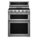 30-Inch 5 Burner Dual Fuel Double Oven Convection Range - (KFDD500ESS) - KITCHENAID
