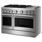 48-Inch 6 Burner Commercial-Style Dual Fuel Range with Griddle - (KFDD948SSS)