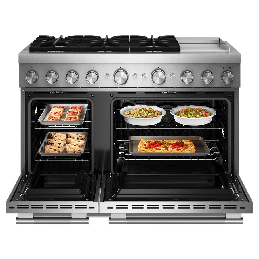 48-Inch 6 Burner Commercial-Style Dual Fuel Range with Griddle - (KFDD948SSS)