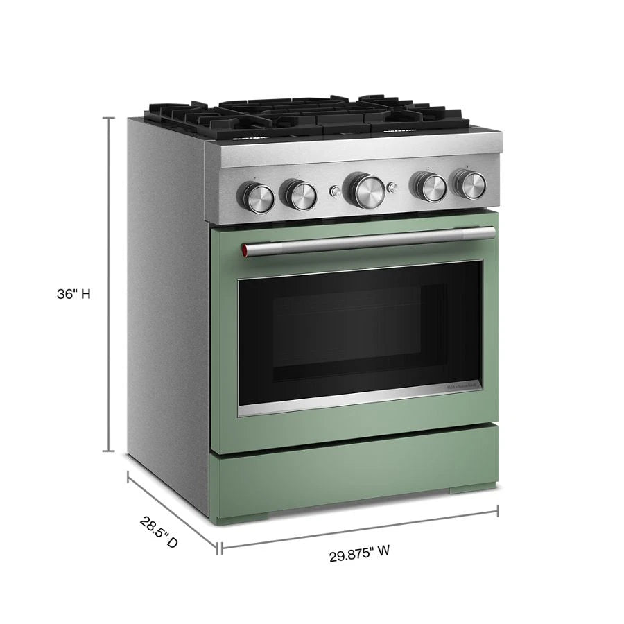30-Inch 4 Burner Commercial-Style Dual Fuel Range with No Preheat Air Fry Mode - (KFDS930SDC)