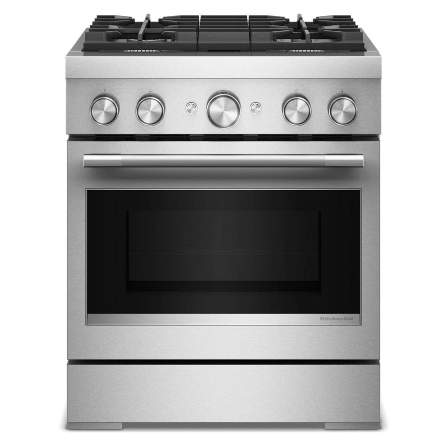 30-Inch 4 Burner Commercial-Style Dual Fuel Range with No Preheat Air Fry Mode - (KFDS930SSS)