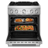 30-Inch 4 Burner Commercial-Style Dual Fuel Range with No Preheat Air Fry Mode - (KFDS930SSS)