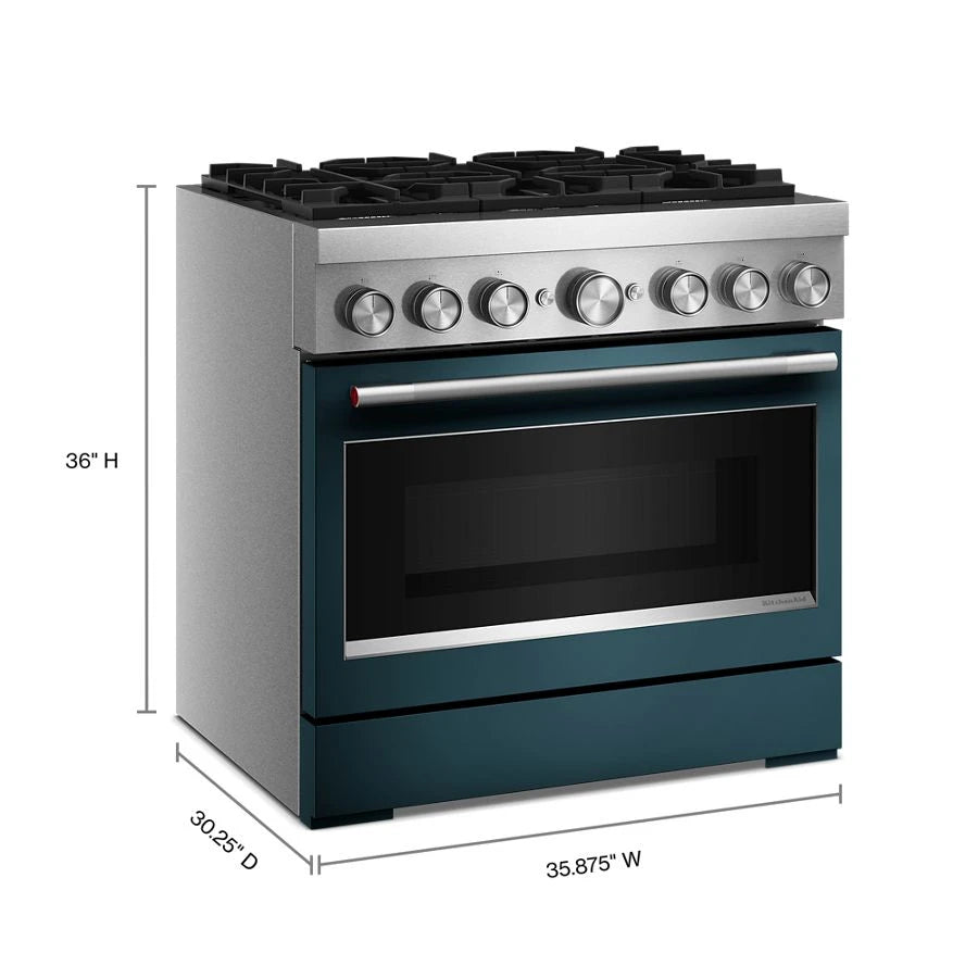 36-Inch 6 Burner Commercial-Style Dual Fuel Range with No Preheat Air Fry Mode - (KFDS936SAG)
