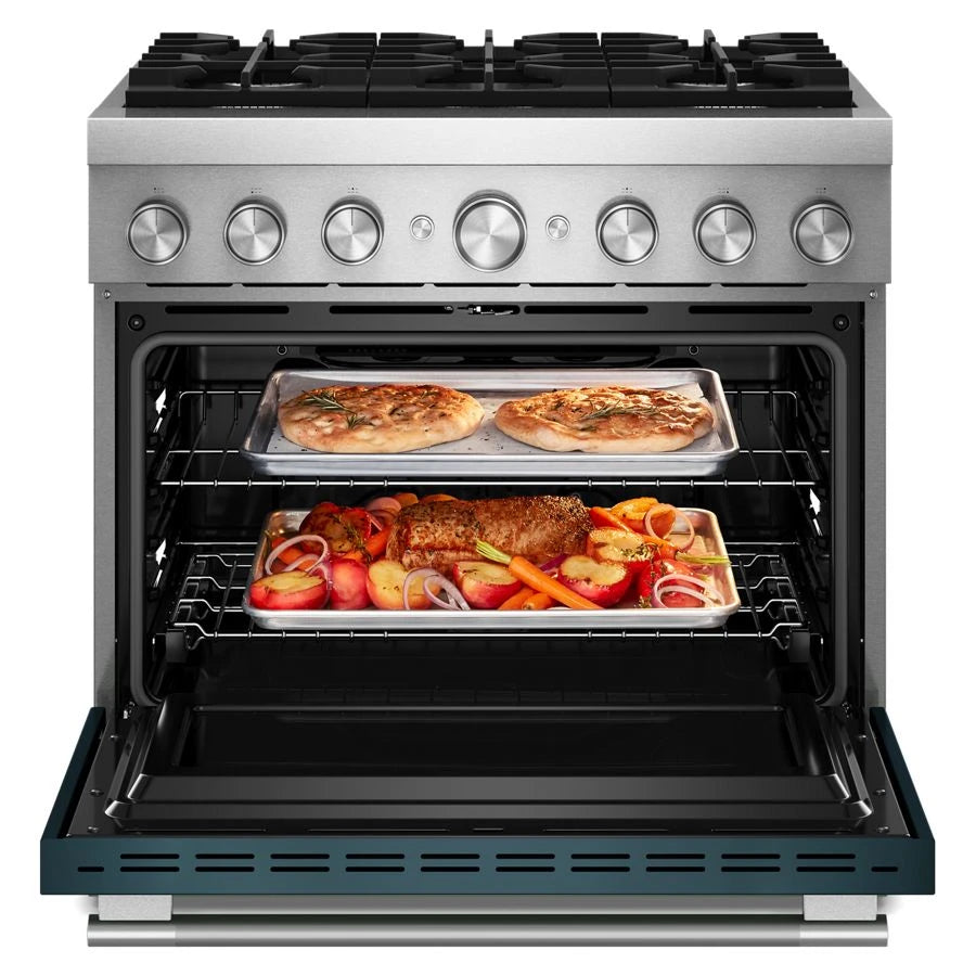 36-Inch 6 Burner Commercial-Style Dual Fuel Range with No Preheat Air Fry Mode - (KFDS936SAG)