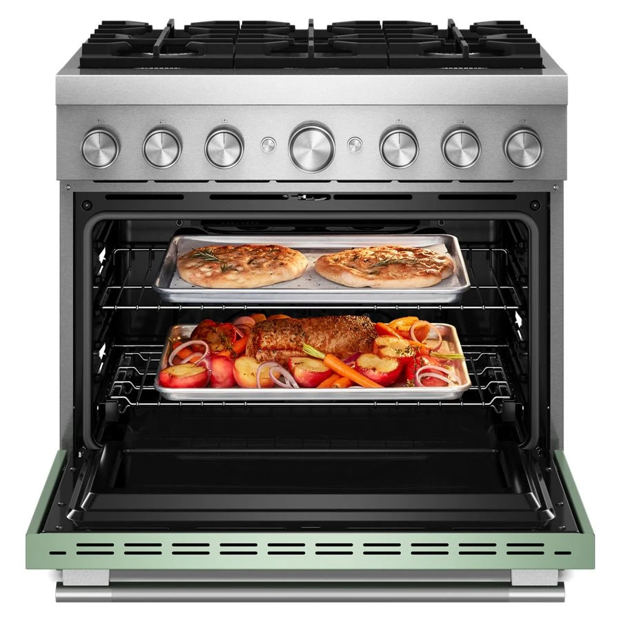 36-Inch 6 Burner Commercial-Style Dual Fuel Range with No Preheat Air Fry Mode - (KFDS936SDC)