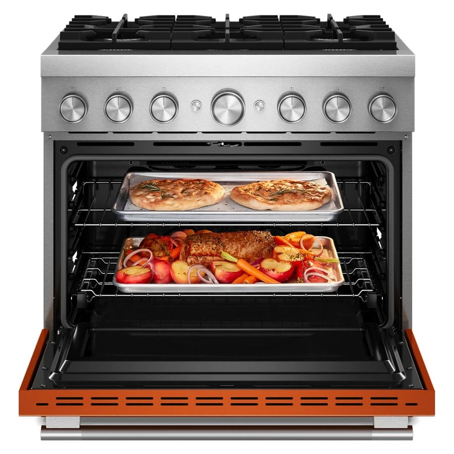 36-Inch 6 Burner Commercial-Style Dual Fuel Range with No Preheat Air Fry Mode - (KFDS936SSC)