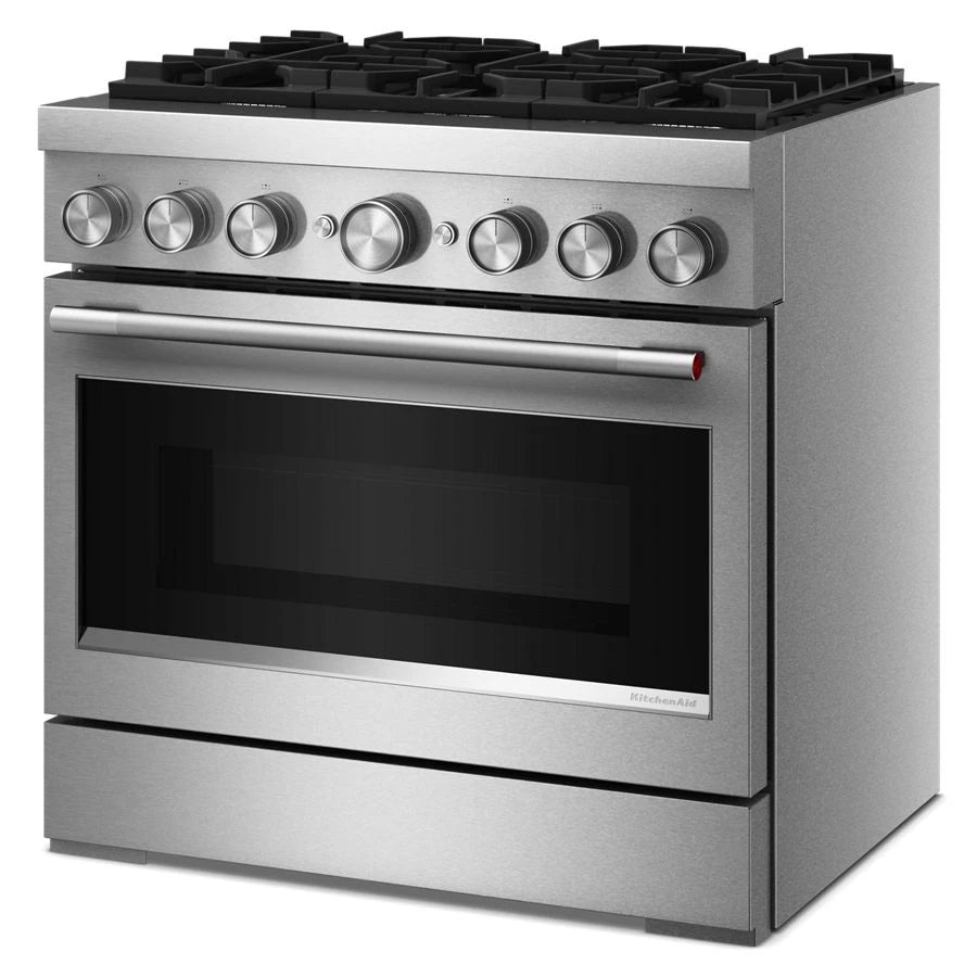 36-Inch 6 Burner Commercial-Style Dual Fuel Range with No Preheat Air Fry Mode - (KFDS936SSS)