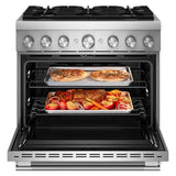 36-Inch 6 Burner Commercial-Style Dual Fuel Range with No Preheat Air Fry Mode - (KFDS936SSS)