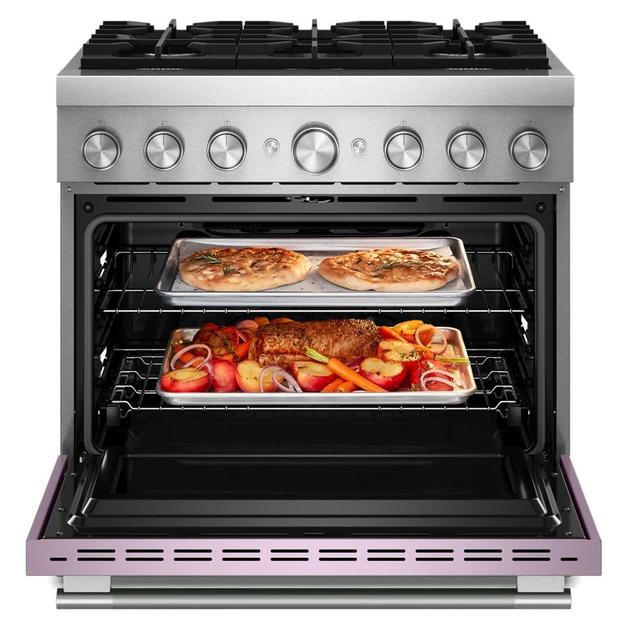 36-Inch 6 Burner Commercial-Style Dual Fuel Range with No Preheat Air Fry Mode - (KFDS936SWF)