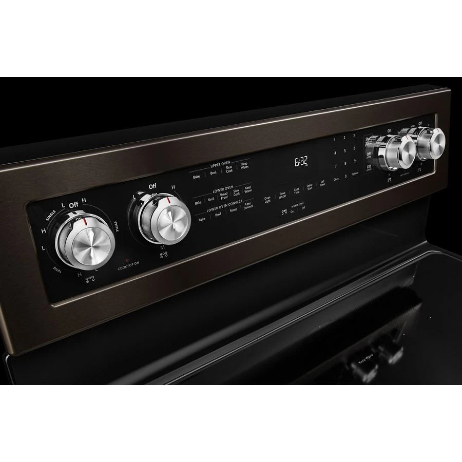 30-Inch 5 Burner Electric Double Oven Convection Range - (KFED500EBS) - KITCHENAID