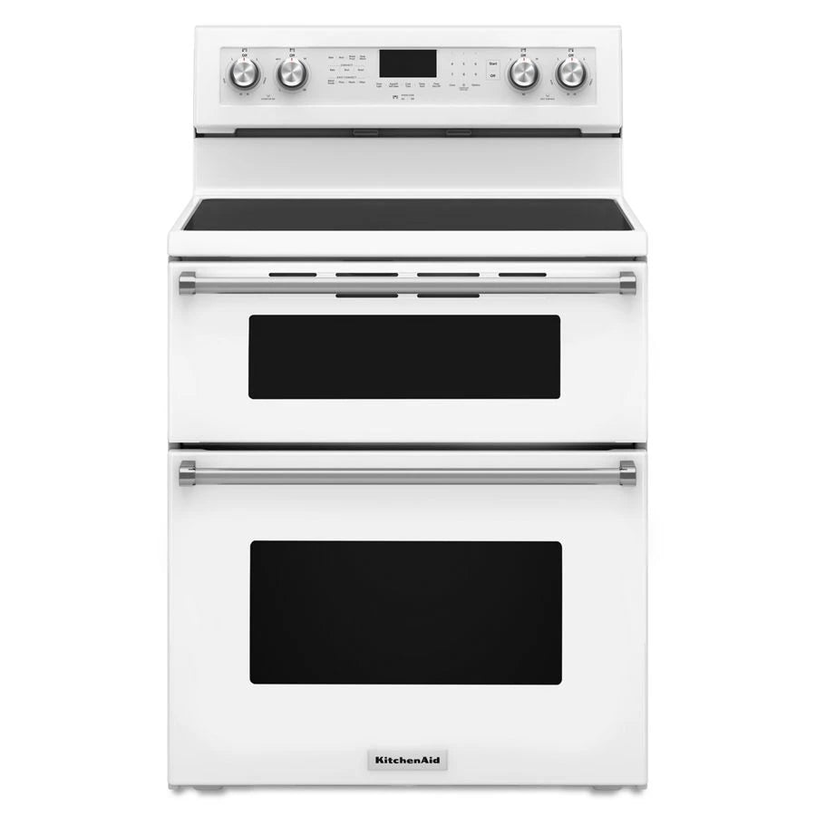 30-Inch 5 Burner Electric Double Oven Convection Range - (KFED500EWH) - KITCHENAID
