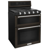 30-Inch 5 Burner Gas Double Oven Convection Range - (KFGD500EBS) - KITCHENAID
