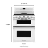 30-Inch 5 Burner Gas Double Oven Convection Range - (KFGD500EWH) - KITCHENAID