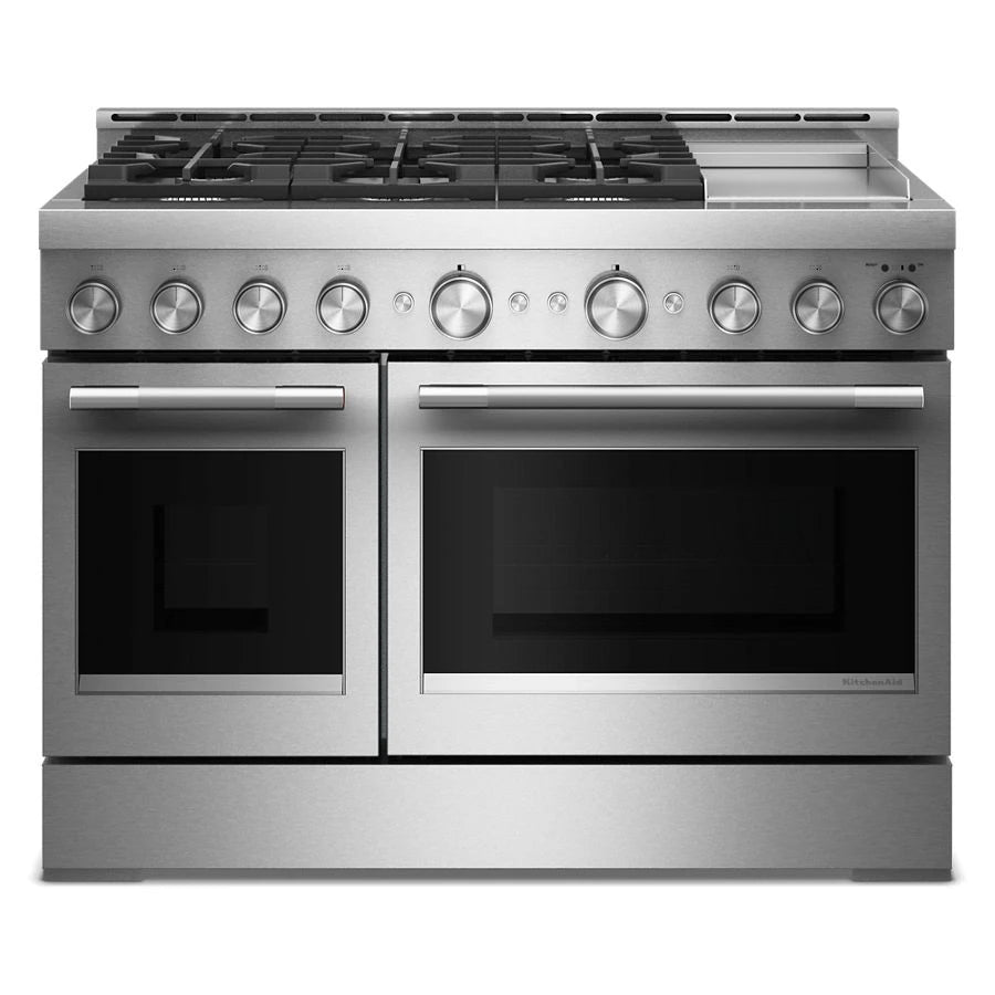 KitchenAid® 48-Inch 6 Burner Commercial-Style Gas Range with Griddle - (KFGD948SSS)
