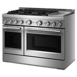 KitchenAid® 48-Inch 6 Burner Commercial-Style Gas Range with Griddle - (KFGD948SSS)