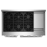 KitchenAid® 48-Inch 6 Burner Commercial-Style Gas Range with Griddle - (KFGD948SSS)