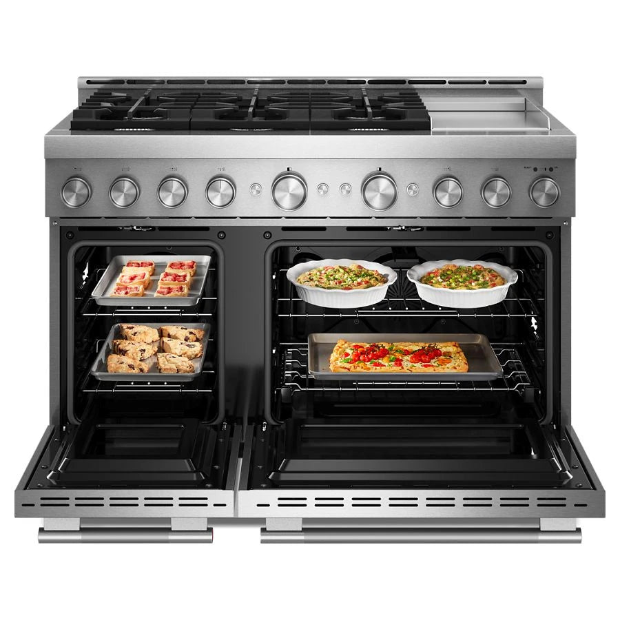 KitchenAid® 48-Inch 6 Burner Commercial-Style Gas Range with Griddle - (KFGD948SSS)