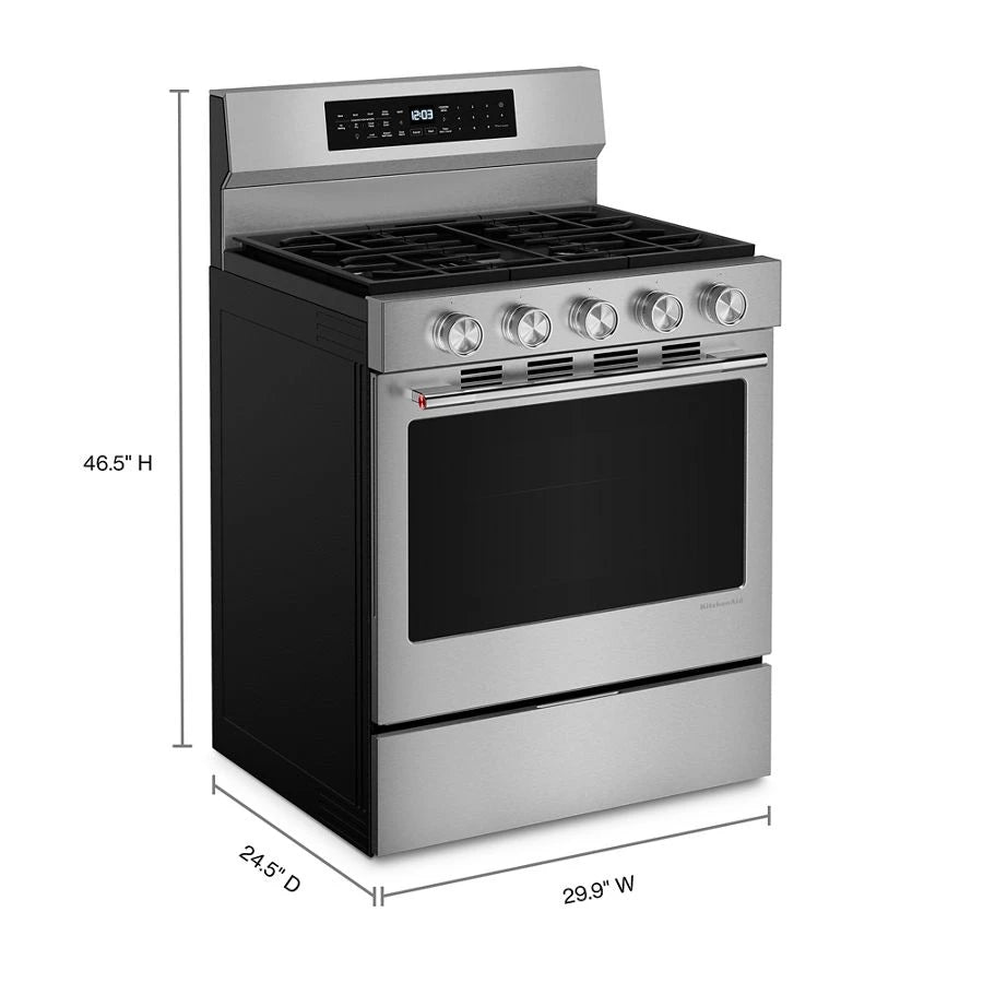 30" 5-Burner Gas Convection Range with Warming Drawer - (KFGS530SPS)