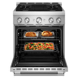 KitchenAid® 30-Inch 4 Burner Commercial-Style Gas Range with No Preheat Air Fry Mode - (KFGS930SSS)