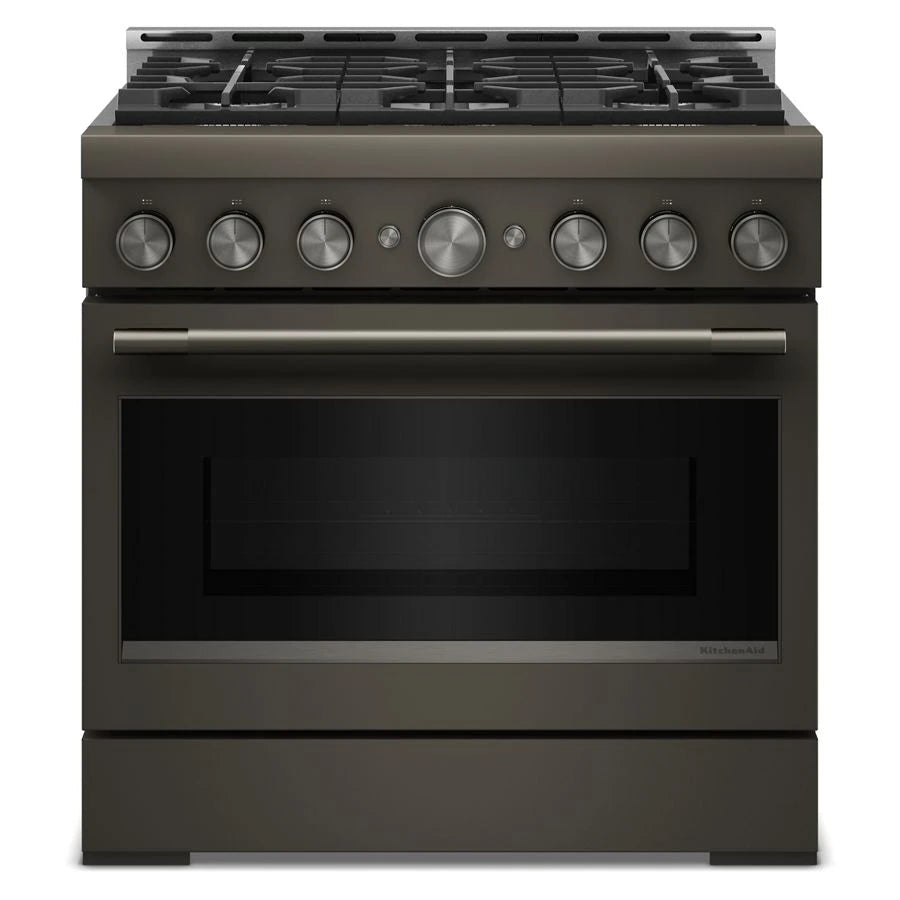 KitchenAid® 36-Inch 6 Burner Commercial-Style Gas Range with No Preheat Air Fry Mode - (KFGS936SBE)