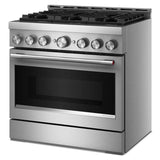 KitchenAid® 36-Inch 6 Burner Commercial-Style Gas Range with No Preheat Air Fry Mode - (KFGS936SSS)