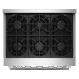 KitchenAid® 36-Inch 6 Burner Commercial-Style Gas Range with No Preheat Air Fry Mode - (KFGS936SSS)