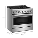 KitchenAid® 36-Inch 6 Burner Commercial-Style Gas Range with No Preheat Air Fry Mode - (KFGS936SSS)