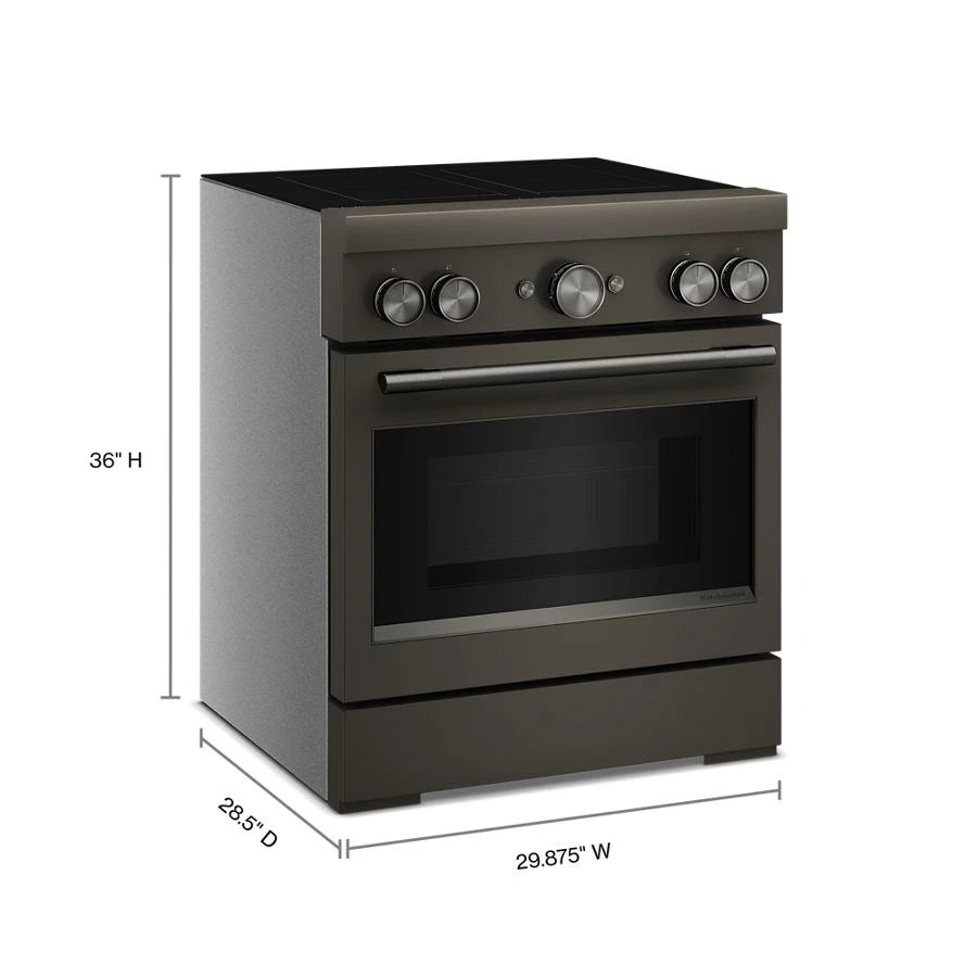 30-Inch 4-Element Induction Freestanding Commercial-Style Range with Air Fry - (KFIS930SBE)