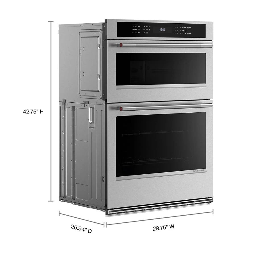 30-inch Electric Combo Wall Oven with No Preheat Air Fry Mode - PrintShield™ Finish - (KOEC530SPS)