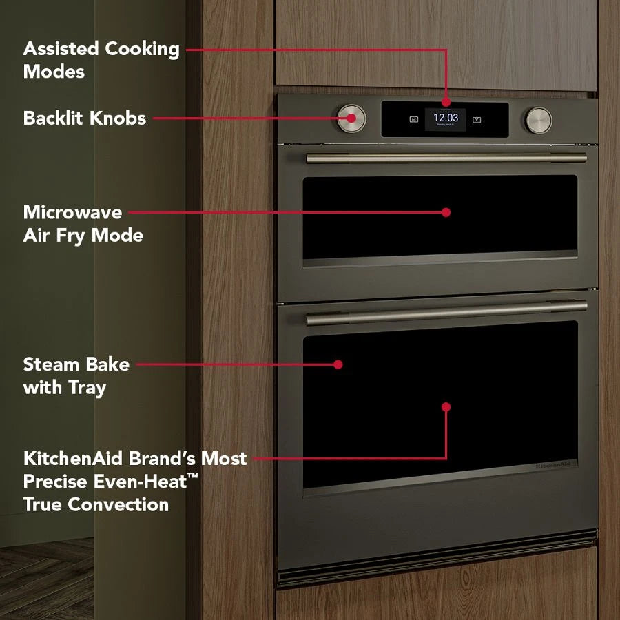 30-inch Smart Electric Combo Wall Oven with Assisted Cooking Modes - Black Ore - (KOEC730SBE)