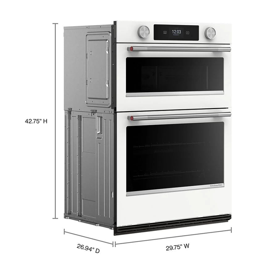 30-inch Smart Electric Combo Wall Oven with Assisted Cooking Modes - White - (KOEC730SWH)