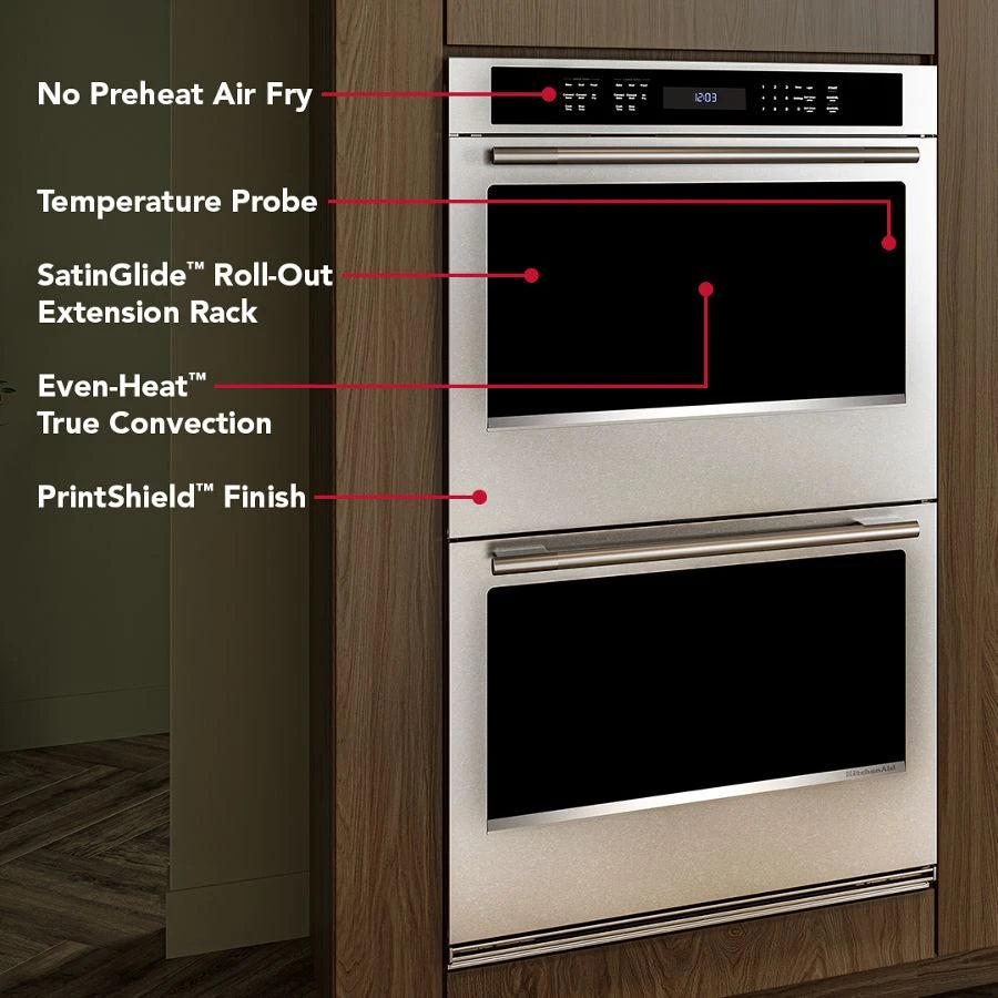 30-inch Electric Double Wall Oven with No Preheat Air Fry Mode - PrintShield™ Finish - (KOED530SPS)
