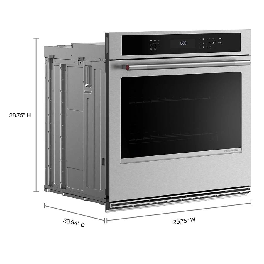 30-inch Electric Single Wall Oven with No Preheat Air Fry Mode - PrintShield™ Finish - (KOES530SPS)