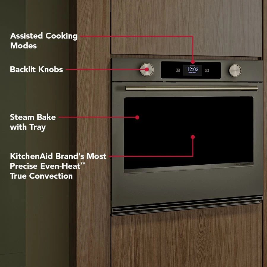 30-inch Smart Electric Single Wall Oven with Assisted Cooking Modes - Black Ore - (KOES730SBE)