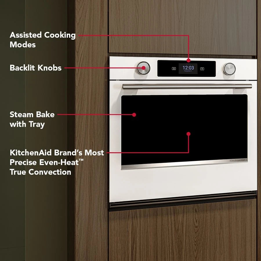 30-inch Smart Electric Single Wall Oven with Assisted Cooking Modes - White - (KOES730SWH)