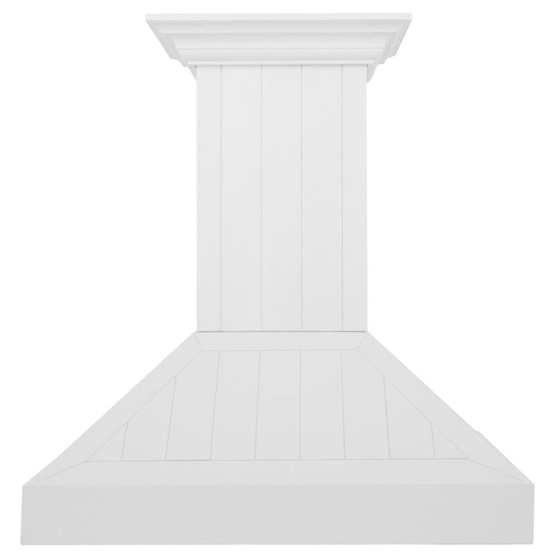 ZLINE 30 in. Wooden Wall Mount Range Hood in Shiplap Bright White Finish (KPWW-30) - (KPWW30) -