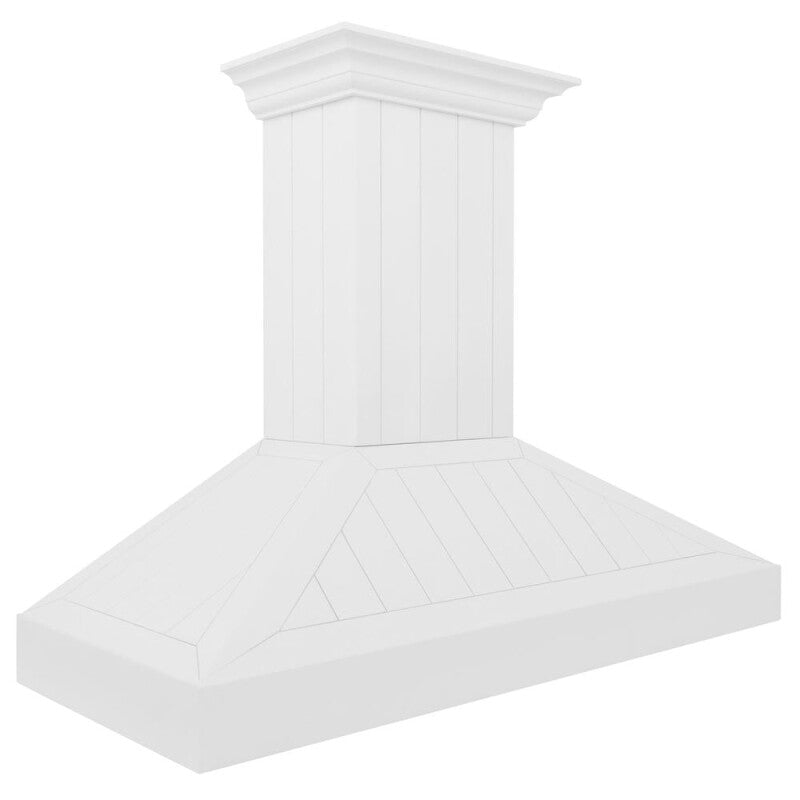 ZLINE 48 in. Wooden Wall Mount Range Hood in Shiplap Bright White Finish (KPWW-48) - (KPWW48) -