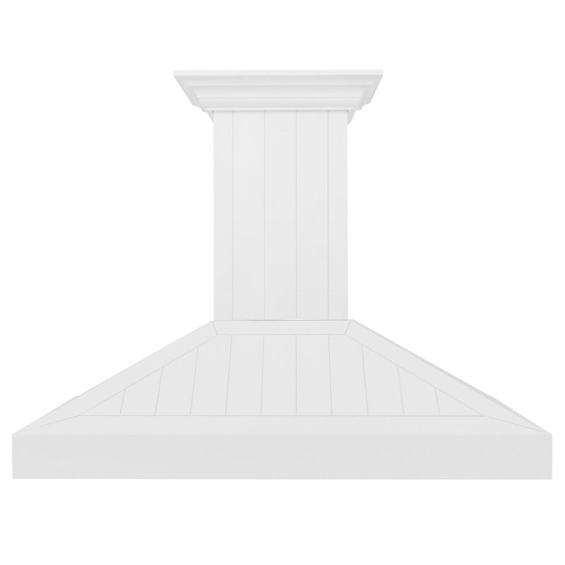 ZLINE 48 in. Wooden Wall Mount Range Hood in Shiplap Bright White Finish (KPWW-48) - (KPWW48) -