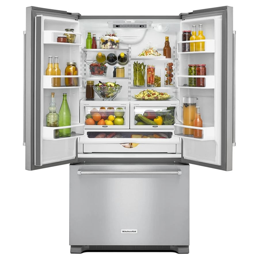 22 cu. ft. 36-Inch Width Counter Depth French Door Refrigerator with Interior Dispense - (KRFC302ESS) - KITCHENAID
