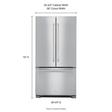 22 cu. ft. 36-Inch Width Counter Depth French Door Refrigerator with Interior Dispense - (KRFC302ESS) - KITCHENAID