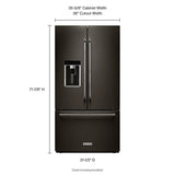 23.8 cu. ft. 36" Counter-Depth French Door Platinum Interior Refrigerator with PrintShield(TM) Finish - (KRFC704FBS) - KITCHENAID