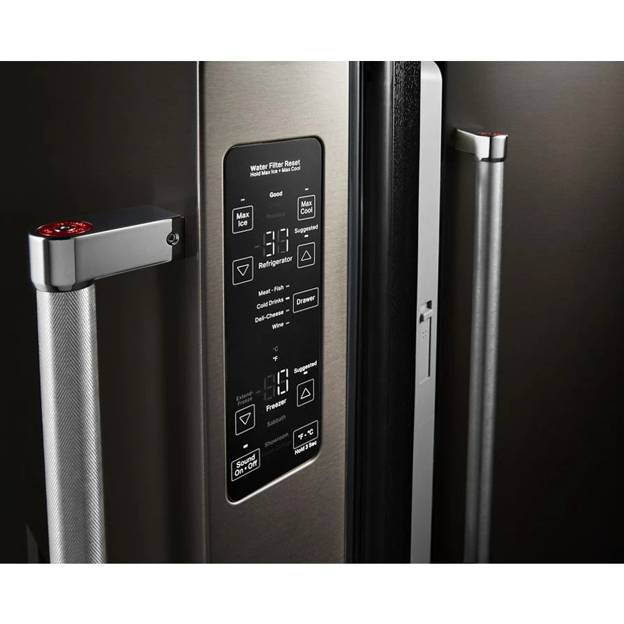 23.8 cu. ft. 36" Counter-Depth French Door Platinum Interior Refrigerator with PrintShield(TM) Finish - (KRFC704FBS) - KITCHENAID
