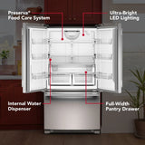 25 Cu. Ft. 36-Inch Standard-Depth French Door Refrigerator with Internal Water Dispenser - (KRFF136SPS)