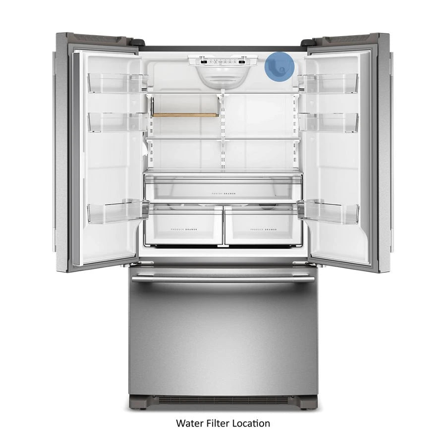 25 Cu. Ft. 36-Inch Standard-Depth French Door Refrigerator with Internal Water Dispenser - (KRFF136SPS)