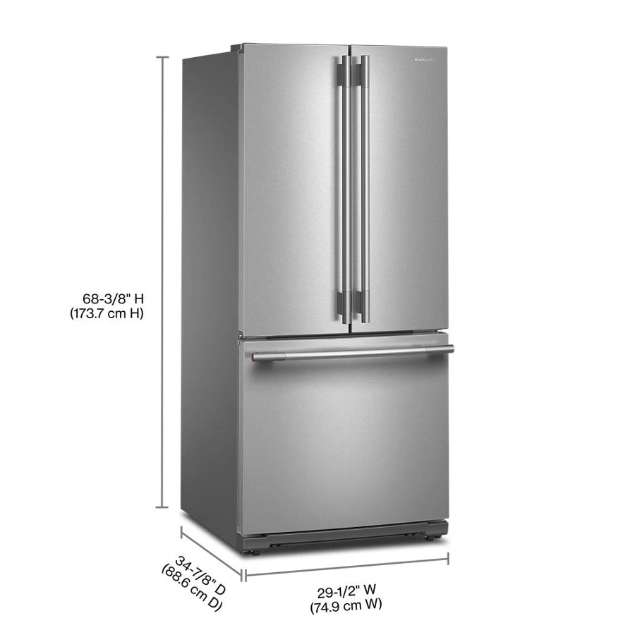 20 cu. Ft. 30-Inch Width Standard Depth French Door Refrigerator with PrintShield® Finish and Interior Dispense - (KRFF330SPS)