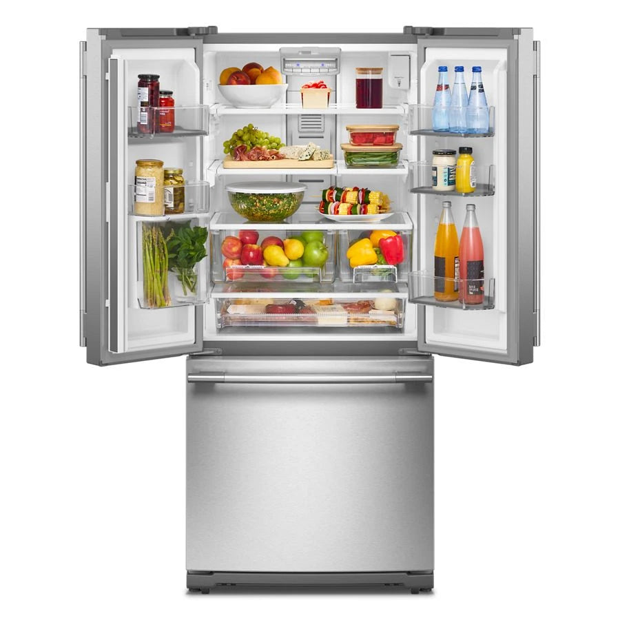 20 cu. Ft. 30-Inch Width Standard Depth French Door Refrigerator with PrintShield® Finish and Interior Dispense - (KRFF330SPS)