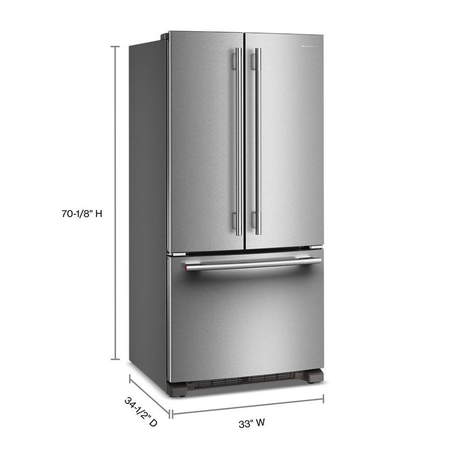 22 Cu. Ft. 33-Inch Standard-Depth French Door Refrigerator with Internal Water Dispenser - (KRFF333SPS)