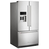 26.8 cu. ft. 36-Inch Width Standard Depth French Door Refrigerator with Exterior Ice and Water and PrintShield(TM) finish - (KRFF507HPS) - KITCHENAID