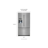 26.8 cu. ft. 36-Inch Width Standard Depth French Door Refrigerator with Exterior Ice and Water and PrintShield(TM) finish - (KRFF507HPS) - KITCHENAID